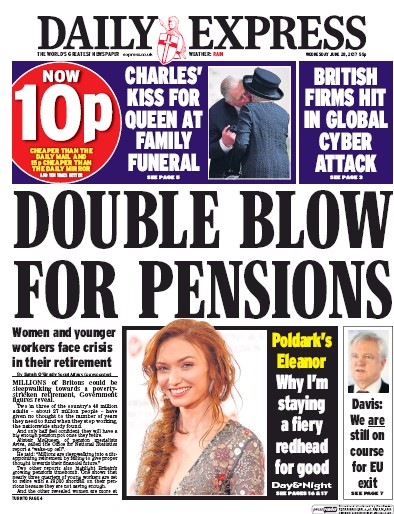 Daily Express Newspaper Front Page (UK) for 28 June 2017