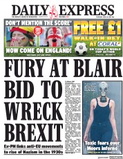 Daily Express (UK) Newspaper Front Page for 28 June 2018