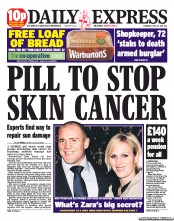 Daily Express Newspaper Front Page (UK) for 28 July 2011