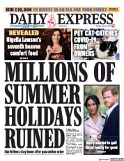 Daily Express (UK) Newspaper Front Page for 28 July 2020