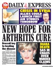 Daily Express Newspaper Front Page (UK) for 28 August 2013