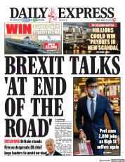 Daily Express (UK) Newspaper Front Page for 28 August 2020