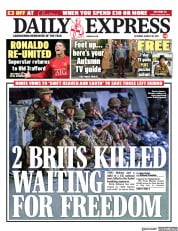 Daily Express (UK) Newspaper Front Page for 28 August 2021