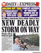 Daily Express Newspaper Front Page (UK) for 29 October 2013