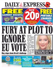Daily Express (UK) Newspaper Front Page for 29 October 2016