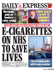 Daily Express (UK) Newspaper Front Page for 29 October 2021