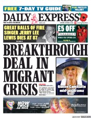 Daily Express (UK) Newspaper Front Page for 29 October 2022