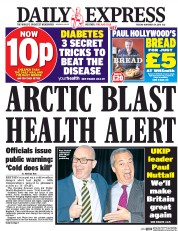 Daily Express (UK) Newspaper Front Page for 29 November 2016