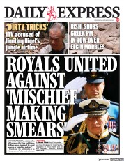 Daily Express front page for 29 November 2023