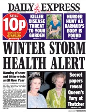 Daily Express (UK) Newspaper Front Page for 29 December 2017