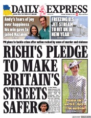 Daily Express (UK) Newspaper Front Page for 29 December 2022
