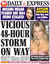 Daily Express Newspaper Front Page (UK) for 29 January 2014