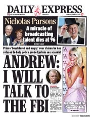Daily Express (UK) Newspaper Front Page for 29 January 2020