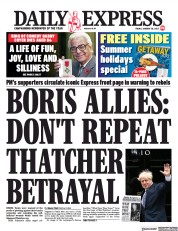 Daily Express (UK) Newspaper Front Page for 29 January 2022