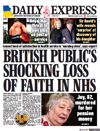 Daily Express Newspaper Front Page (UK) for 29 March 2023