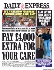 Daily Express (UK) Newspaper Front Page for 29 April 2019