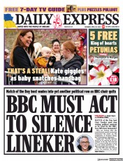 Daily Express (UK) Newspaper Front Page for 29 April 2023