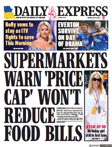 Daily Express Newspaper Front Page (UK) for 29 May 2023