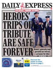 Daily Express front page for 29 May 2025