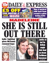 Daily Express (UK) Newspaper Front Page for 29 July 2011
