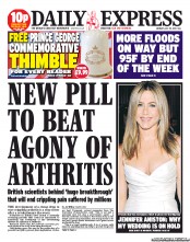 Daily Express (UK) Newspaper Front Page for 29 July 2013