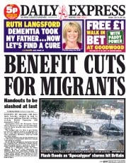 Daily Express (UK) Newspaper Front Page for 29 July 2014
