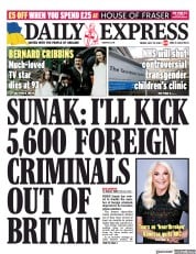 Daily Express front page for 29 July 2022