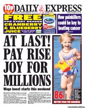 Daily Express (UK) Newspaper Front Page for 29 September 2011