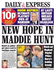 Daily Express (UK) Newspaper Front Page for 29 September 2017