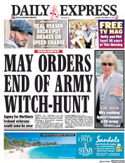 Daily Express (UK) Newspaper Front Page for 29 September 2018