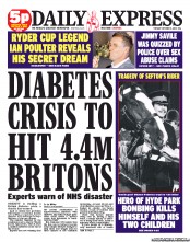 Daily Express (UK) Newspaper Front Page for 2 October 2012