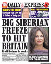 Daily Express (UK) Newspaper Front Page for 2 November 2011