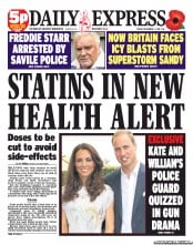 Daily Express (UK) Newspaper Front Page for 2 November 2012
