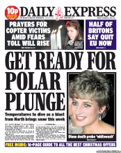 Daily Express Newspaper Front Page (UK) for 2 December 2013