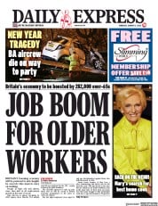 Daily Express (UK) Newspaper Front Page for 2 January 2020