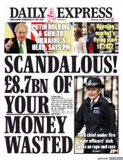 Daily Express (UK) Newspaper Front Page for 2 February 2022