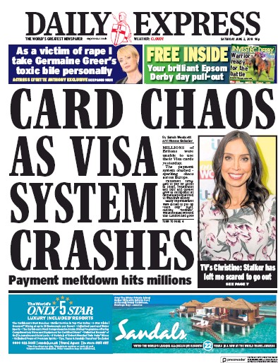 Daily Express Newspaper Front Page (UK) for 2 June 2018