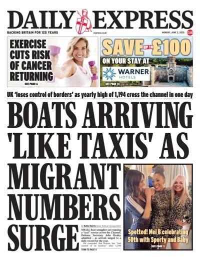 Daily Express Newspaper Front Page (UK) for 2 June 2025