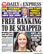 Daily Express (UK) Newspaper Front Page for 2 July 2013