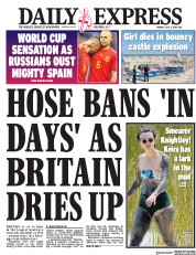 Daily Express (UK) Newspaper Front Page for 2 July 2018