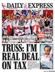 Daily Express front page for 2 August 2022