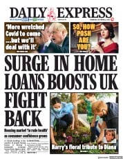 Daily Express (UK) Newspaper Front Page for 2 September 2020