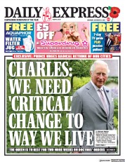 Daily Express (UK) Newspaper Front Page for 30 October 2021