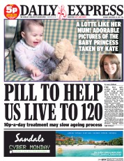 Daily Express (UK) Newspaper Front Page for 30 November 2015