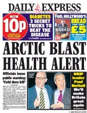 Daily Express (UK) Newspaper Front Page for 30 November 2016