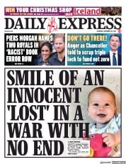 Daily Express front page for 30 November 2023