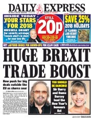 Daily Express (UK) Newspaper Front Page for 30 December 2017