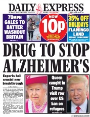 Daily Express (UK) Newspaper Front Page for 30 January 2017