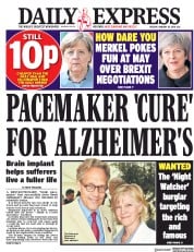 Daily Express (UK) Newspaper Front Page for 30 January 2018