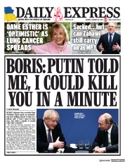Daily Express (UK) Newspaper Front Page for 30 January 2023